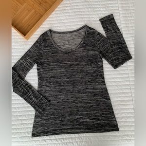 Mudd Long Sleeves Shirt Scoop Neck Textured Knit Dark Heather Gray Juniors XL